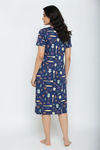 Zivame Farm Lore Knit Cotton Knee Length Nightdress - Set Sail — thumbnail 2
